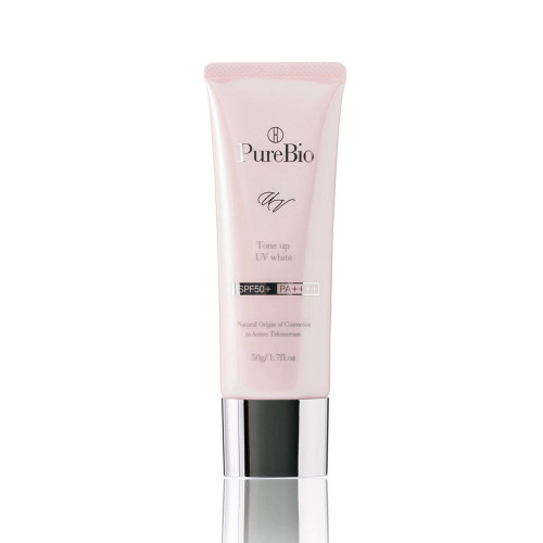 PureBio Tone up UV White / Осветляющий флюид санскрин SPF50+ PA++++