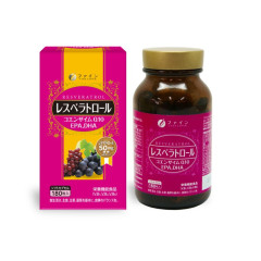 Fine Japan Resveratrol + Q10, EPA, DHA / Комплекс с ресвератролом, Омега-3 и коэнзимом Q10  + витамины В1, В2, В6  